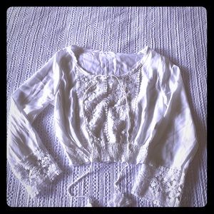 Lace White Crop Top